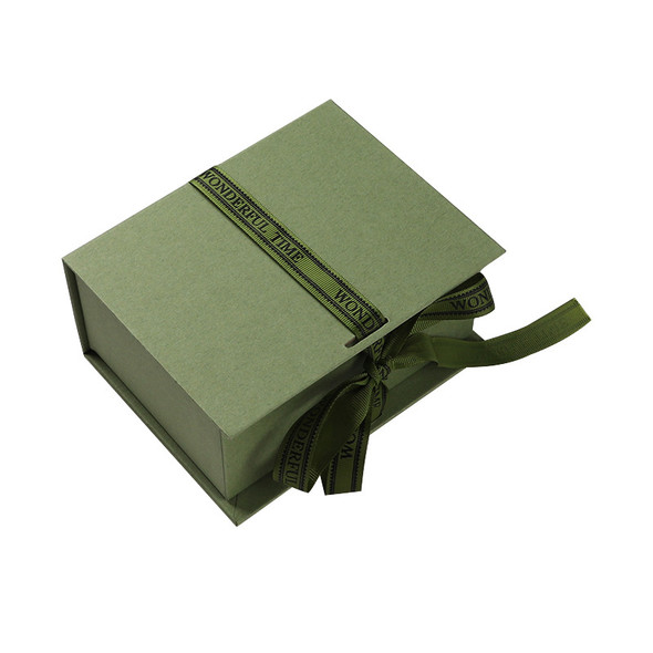 Custom Kraft Brown Natural color Mailer box Green Gift Package jewelry box with wrapping paper and envelope
