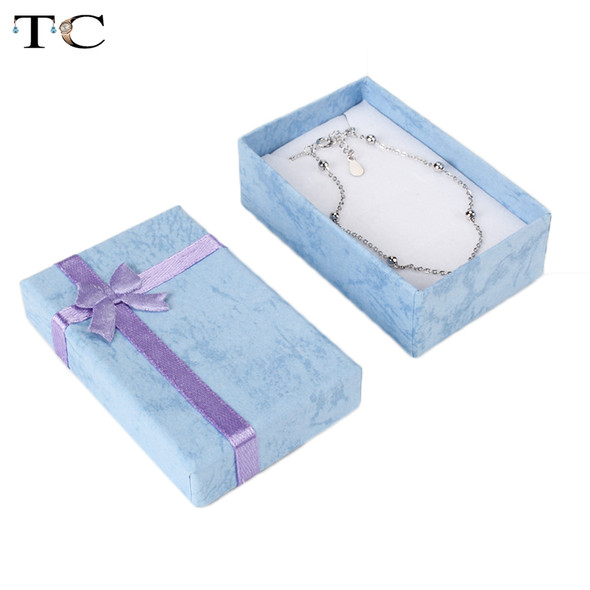 12pcs/lot Assorted Colors Ring Necklace Set Box Trinket Box Necklace Case Earrings Holder 5*8 Packaging Gift Box