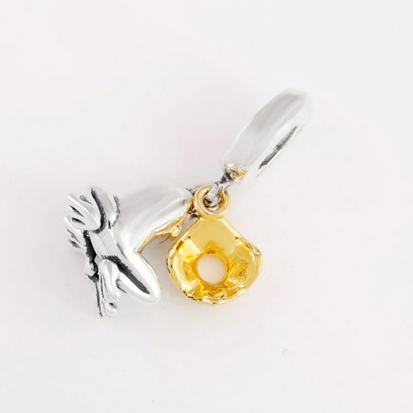 IN STOCK 925 Sterling Silver Bead Princess Tiana Frog Prince Dangle Charm Fit DIY Women Bracelet Bangle Gift Jewelry