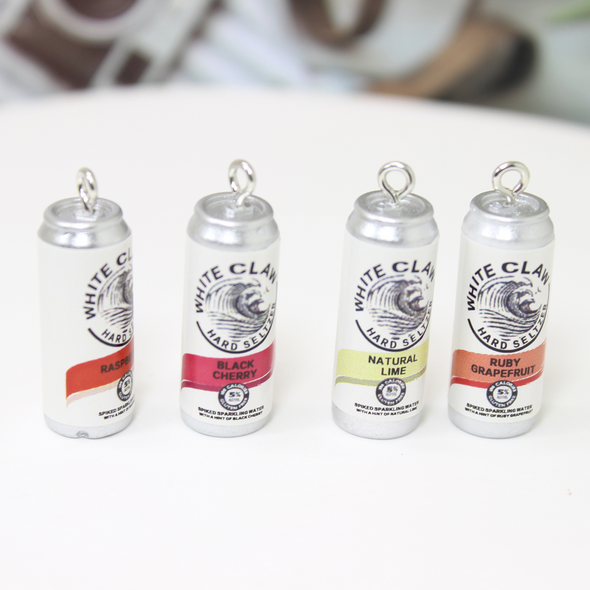 8Pcs/Lot Resin 3D Drink Can Charm Alcohol Bottle Pendant For DIYJewelry Making Necklace Earrings Keychain 4 Colour