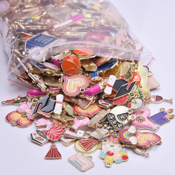 Fashion Oil Drop Lip Bowknot Heart Metal Charms For Jewelry Making Bulk 10/20/30/40pcs/Lot Wholesale Enamel Charm DIY Materials