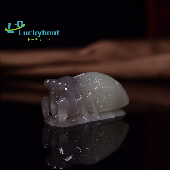 Hetian Jade Smoke Purple Cicada Blockbuster Pendant Violet Crafts