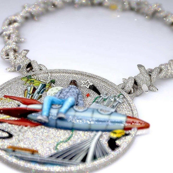 Custom Hip Hop Fine Jewelry Handmade 3D Enamel Pendant Silver 925 Bling Vvs Moissanite Diamond Iced Out Bussdown Rapper Chain