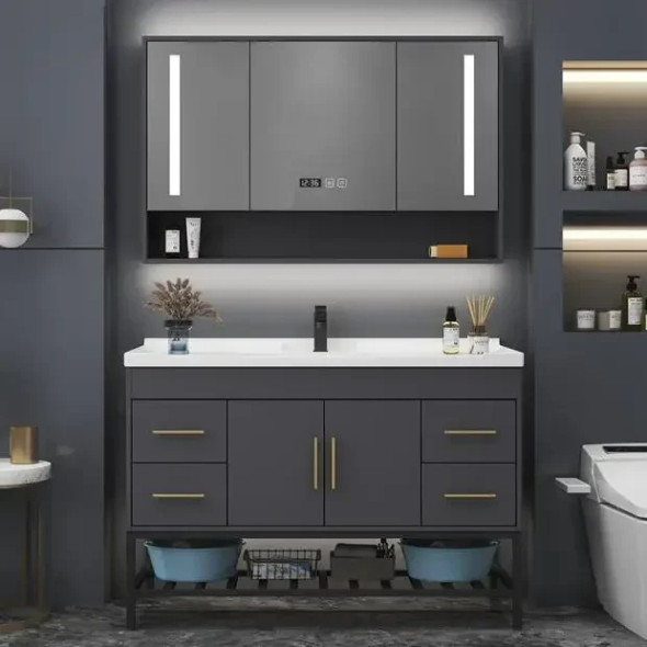 New Modern Light Luxury Bathroom Cabinets Toilet Ceramic Integrated Washbasin Bathroom Vanity Cabinet With Sink