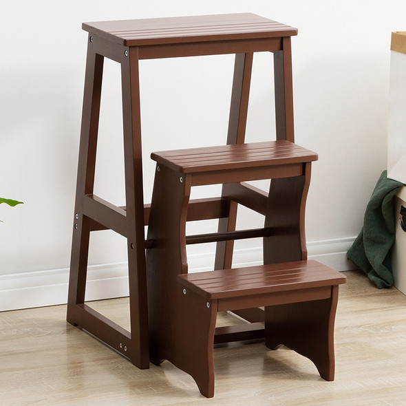 Step Stool Solid Wood Folding Ladder Chair Home Three-step Climbing Multifunctional Ladder Indoor Pedal, Foot Rest Stool