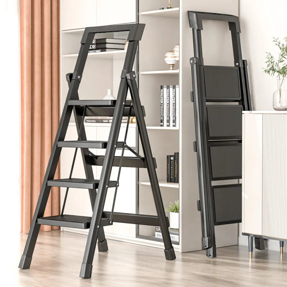 Folding Ladder Carbon Steel Protable Ladder Chair Strong Load-Bearing Kitchen Step Ladder Stool For Home Escada Step Ladders Folding Ladder Carbon Steel Protable Ladder Chair Strong Load-Bearing Kitchen Step Ladder Stool For Home Escada Step Ladders