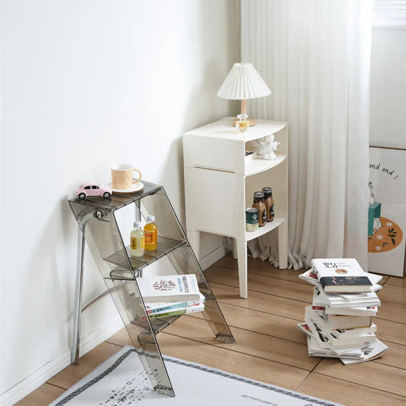 Three-step Ladder Acrylic Transparent Household Plastic Stepladder
