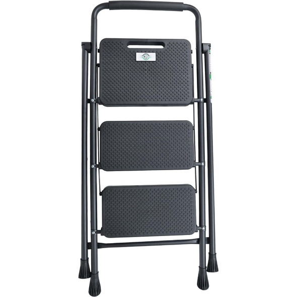 Folding Step Stool with Wide Anti-Slip Pedal, 330lbs Sturdy Steel Ladder, 3-Step