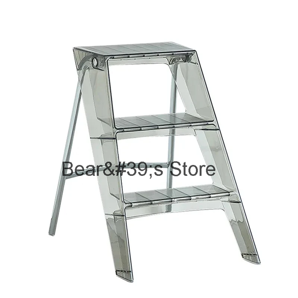 Designer Step Stool PC Plastic Stairs Ins Bedside Shelf Flower Table Shop Studio Display Rack Transparent Foldable Step Ladders