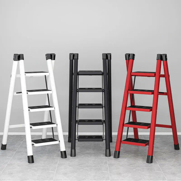 Multifunctional Folding Ladder Carbon Steel High Stools Kitchen Load-bearing Step Ladder Chair Widen 2/3/4/5 Step Ladder