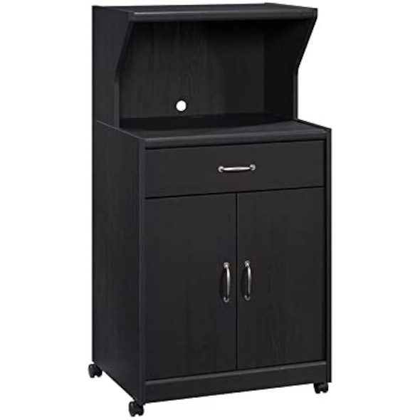 Kitchen island trolley, 2 cabinet doors and 1 drawer, with wheels