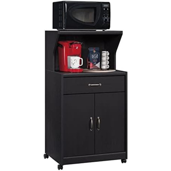 Kitchen island trolley, 2 cabinet doors and 1 drawer, with wheels