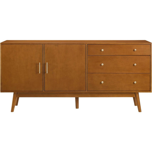 Mid-Century Modern Wood Kitchen Buffet Sideboard Entryway Serving Storage Cabinet Doors-Dining Room Console,