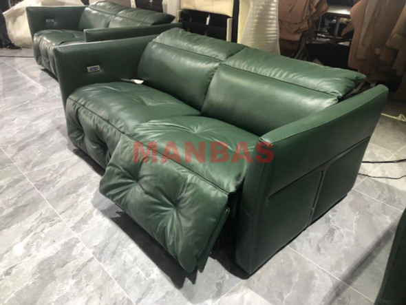 MANBAS Dual Motor Power Recliners Multifunctional Sofa Sets Electric Reclining Seats Italian Genuine Leather Sofas Theater Couch