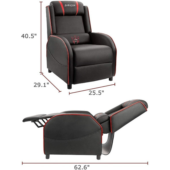 Gaming Massage Recliner Chair Single Living Room Sofa Recliner Leather Recliner Seat Comfortable Ergonomic Home Theater Seating