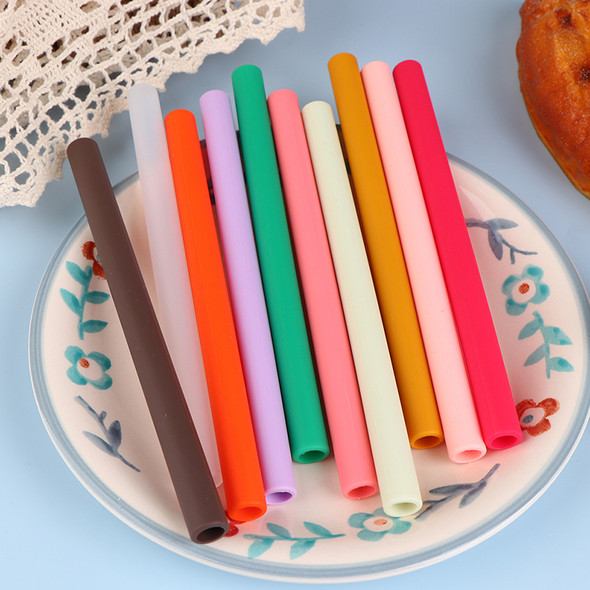 5Pcs Silicone Reusable Bubble Tea Straws Straight Drinking Straws Children Use Birthday Party Coffee Drink Bar Club Drinkware