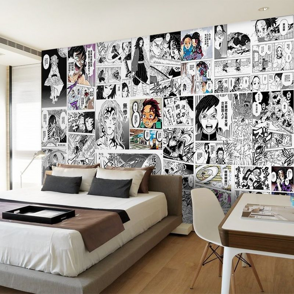 Japanese popular animation (21X30cm) 20/30/40pcs self-adhesive cartoon stickers room decorations wall stickers