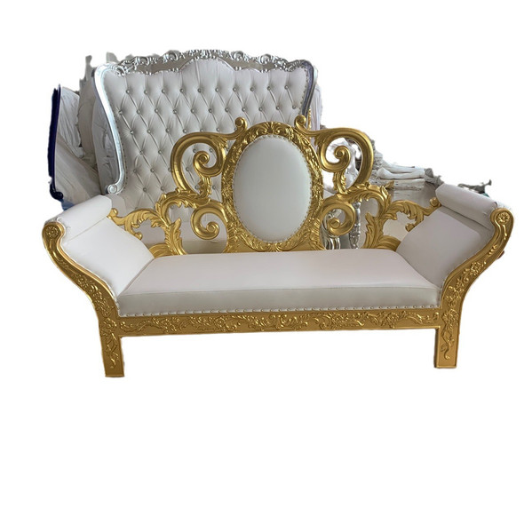 Hot Recommend New Love Seat Luxury Wedding Gold Throne Sofa Chair