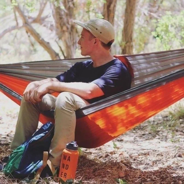 Single Person Portable Outdoor Camping Hammock With Nylon Color Matching Hammock High Strength Parachute Fabric Hanging Bed Single Person Portable Outdoor Camping Hammock With Nylon Color Matching Hammock High Strength Parachute Fabric Hanging Bed