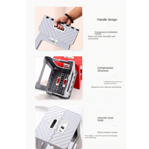 Lightweight Folding Step Stool Multi Purpose Handheld Thickened Footstool Non-Slip Plastic Small Benches Kitchen