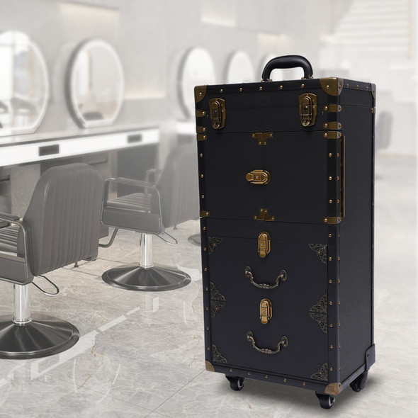 Rolling Lockable Makeup Hairdressing Trolley Stylist Beauty Salon Cosmetic Salon Tool Trolley Auxiliary Cart with Wheels Rolling Lockable Makeup Hairdressing Trolley Stylist Beauty Salon Cosmetic Salon Tool Trolley Auxiliary Cart with Wheels