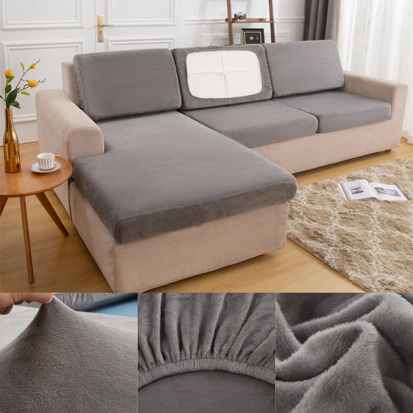 Washable Removable Plush Sofa Seat Cushion Cover Elastic Protector Covers Pets Kids Sofa Cushion Case for Furniture Protector
