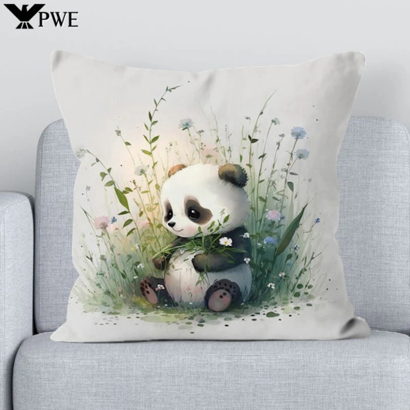 Cute Panda Pillowcase 40*40 Decorative Pillowcases Pillows for Bedroom Bed Cushion Cover 45x45cm Car Sofa Cushions Covers Pillow