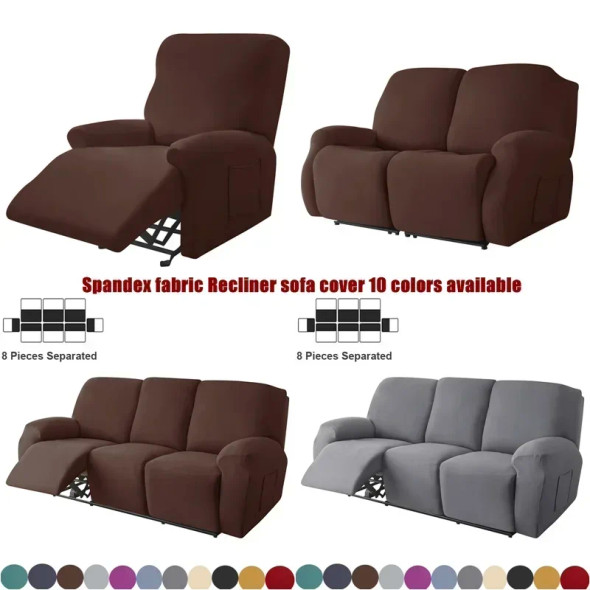 Spandex Recliner Sofa Covers Lazy Boy Relax Armchair Cover 1/2/3/4 Seater Sofa Protector Lounge Home Pets Anti-Scratch Removable