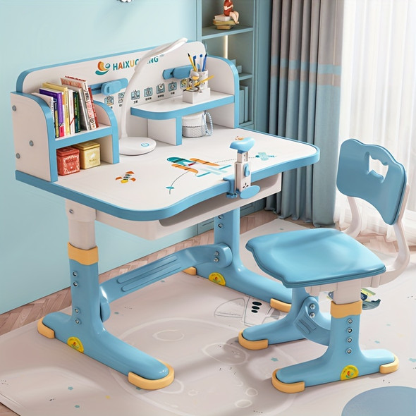 1pc 19.09*29.72*39.76inch Children Study Table, Childrens Bookshelf, Household Dining Studying Table Chair Set, For Children Ho