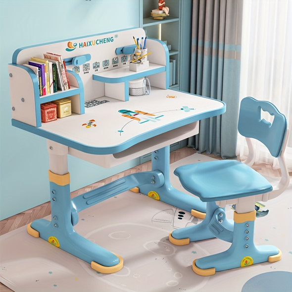 1pc 19.09*29.72*39.76inch Children Study Table, Childrens Bookshelf, Household Dining Studying Table Chair Set, For Children Ho