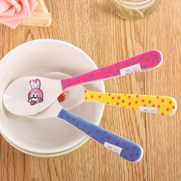 Cute Cartoon Color Baby Feeding Spoon Melamine Small Spoon Coffee Spoon Baby Spoon Cutlery Set