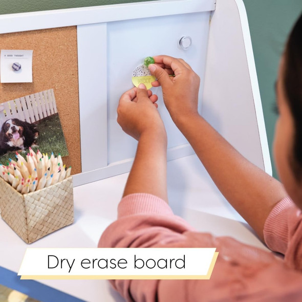 Board and Cabinets Kids Table and Chair Set Wooden Study Desk for Children With Chair Whitefreight Free Children's