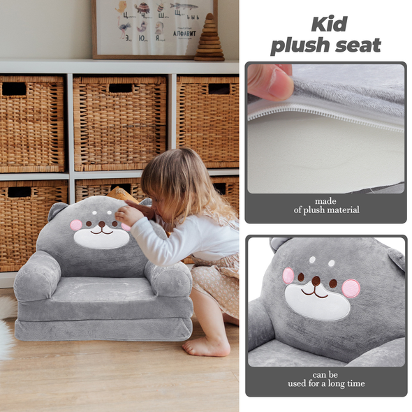 Folding Children's Sofa Kids Couch Plush Seat Elephant Shape Baby Multifunction Sitting Chair