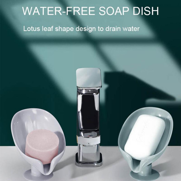 Suction Cup Soap Dish Box For Bathroom Shower Soap Holder With Drain Portable Leaf Shape Toilet Laundry Soap Rack Tray For Basin