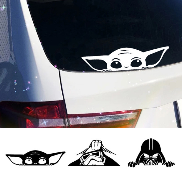 Funny Disney Baby Vader Peeking Vinyl Sticker Car Window Bumper Decals Toilet Sign Stickers Bathroom Decoration Home Decals