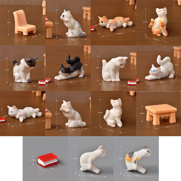 Cute Cat Stool Ornament For Kids Children Baby Garden kitten Ornament Gift Room Decoration Toy Miniature Figurines Home Decor