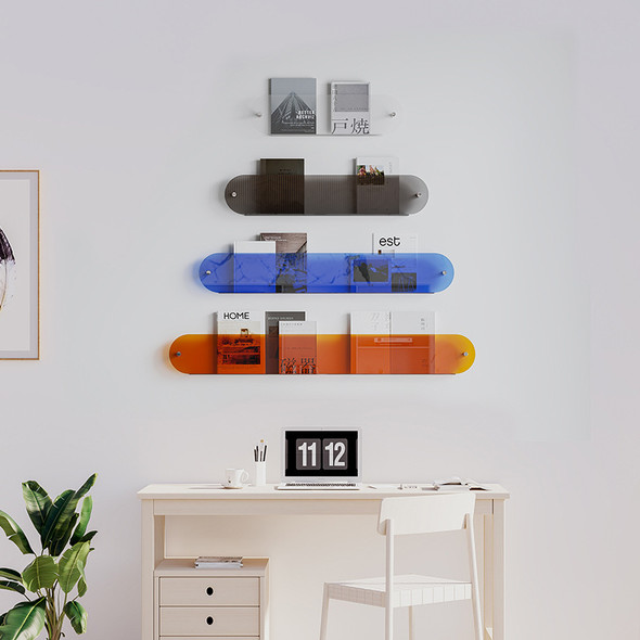 Transparent Acrylic Home Wall Mounted Children's Picture Books Magazines and Record Shelves Office Punching Free Storage Rack Transparent Acrylic Home Wall Mounted Children's Picture Books Magazines and Record Shelves Office Punching Free Storage Rack