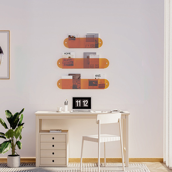 Transparent Acrylic Home Wall Mounted Children's Picture Books Magazines and Record Shelves Office Punching Free Storage Rack Transparent Acrylic Home Wall Mounted Children's Picture Books Magazines and Record Shelves Office Punching Free Storage Rack