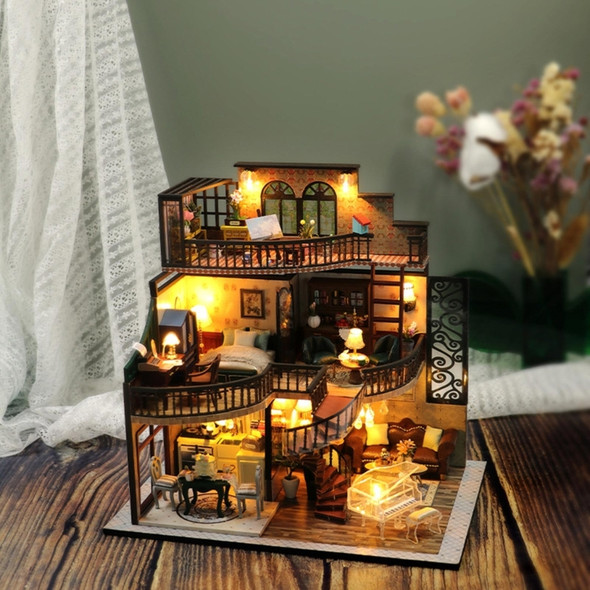 House with Dust Cover Diy Dollhouse Miniatures Children Toys-Girl Gift Drop Shipping