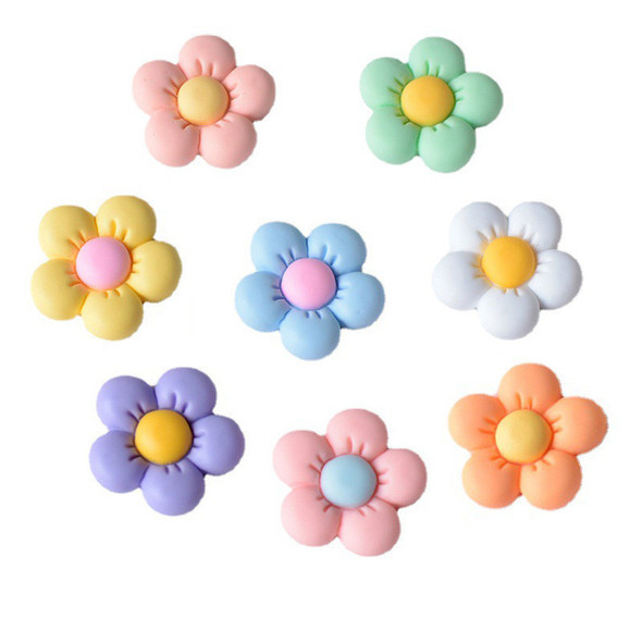 20 Pcs New Cute Cartoon Versatile Little Fresh Flower Series Resin Scrapbook Diy Jewelry Children Gift Hairpin Accessories B86