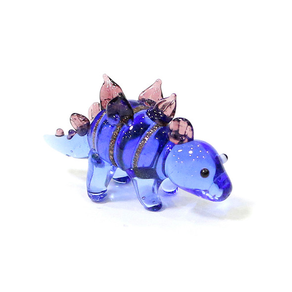 Cute Jurassic Dinosaur Tiny Glass Statue Ornaments Fairy Garden Children's Room Decor Stegosaurus Mini Figurines Gifts for Kids