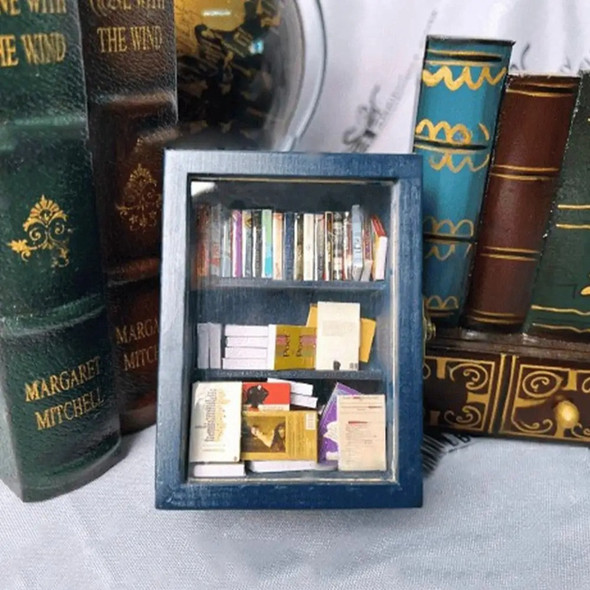 Miniature Bookshelf Pocket Anxiety Bookshelf Wooden Tiny Book Library Stress Reliever Bookshelf Tabletop Easy To Use