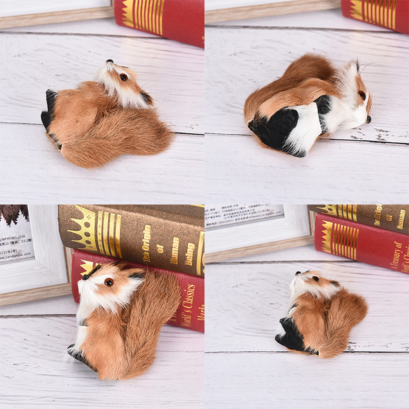 Simulation Fur Squirrel Plush Stuffed Doll Animal Toy Children Gift Home Decor