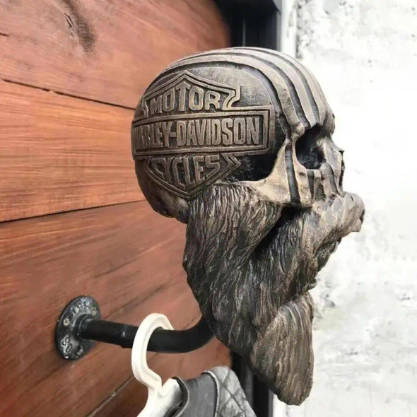 Skull Helmets Holder Wall Mount Motorcycle Holder Wall Mounted Hanger Resin Crafts Decorative Hat Stand Outdoor Decoration