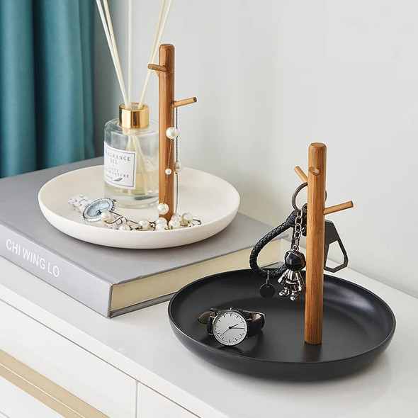 2023 New Nordic Bamboo Tree Branch Storage Tray Living Room Desktop Key Hanger Jewelry Display Frame