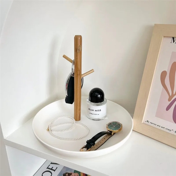 2023 New Nordic Bamboo Tree Branch Storage Tray Living Room Desktop Key Hanger Jewelry Display Frame