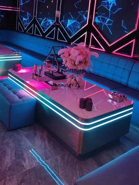 Card Holder Luminous Stainless Steel Stone Plate Marble Party Scattered Table Bar Tea Table