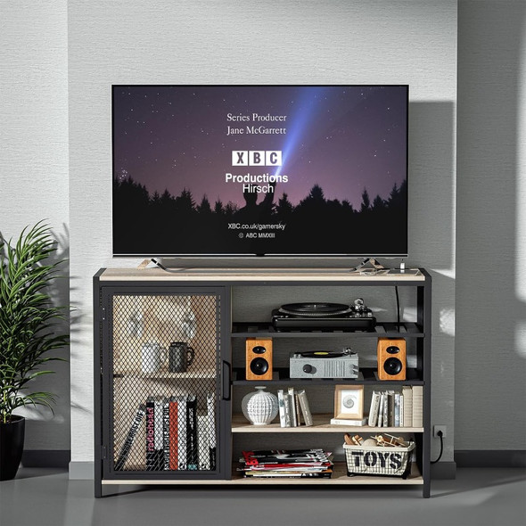 Wine Bar Cabinet, Home Corner Bar Cabinet with Power Outlet, Bar Wine Cabinet with RGB LED