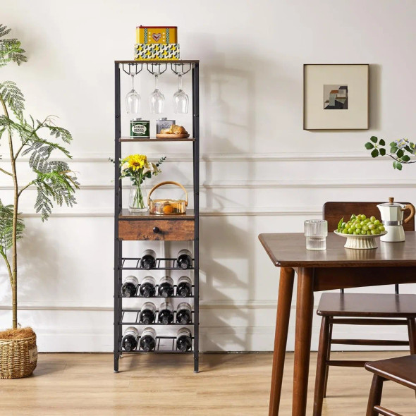 Wine Rack Freestanding Floor, Bar Cabinet for Liquor and Glasses,Coffee Bar Cabinet 4-Tier Wood bar Cabinet,Glass Holder Wine Rack Freestanding Floor, Bar Cabinet for Liquor and Glasses,Coffee Bar Cabinet 4-Tier Wood bar Cabinet,Glass Holder
