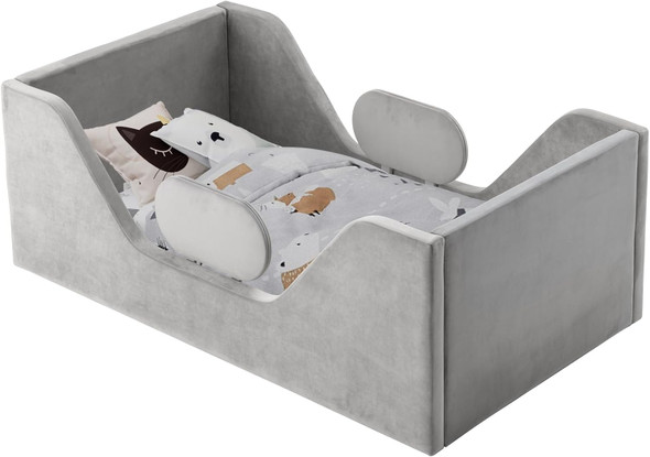 Toddler Bed Frame Toddler Floor Bed with Removable Safety Rails, Kids Bed for Girl and Boys Fits Full Size Crib Mattress